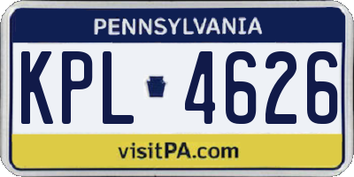 PA license plate KPL4626