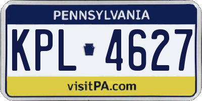 PA license plate KPL4627