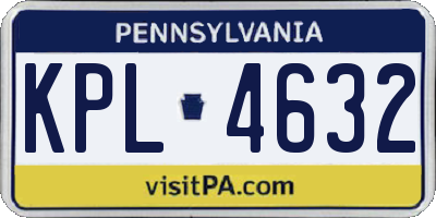 PA license plate KPL4632