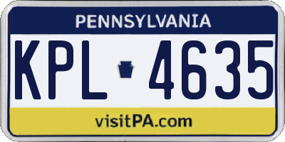 PA license plate KPL4635