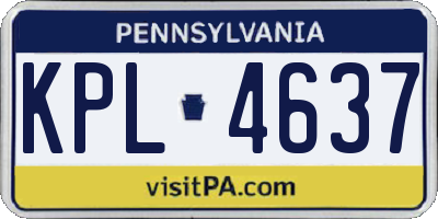 PA license plate KPL4637