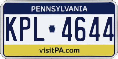 PA license plate KPL4644