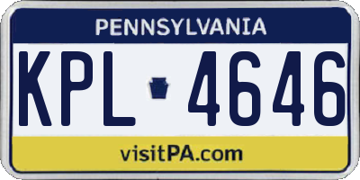 PA license plate KPL4646