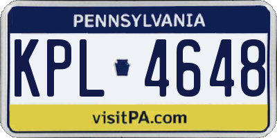 PA license plate KPL4648