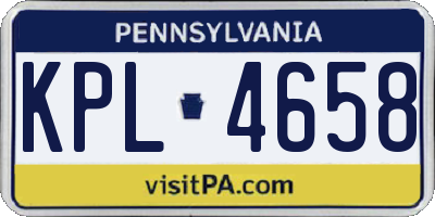 PA license plate KPL4658