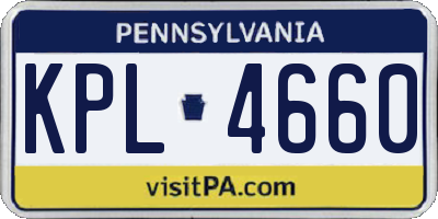 PA license plate KPL4660