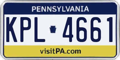 PA license plate KPL4661