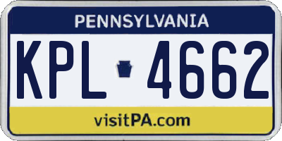 PA license plate KPL4662