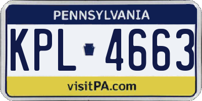 PA license plate KPL4663