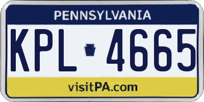 PA license plate KPL4665