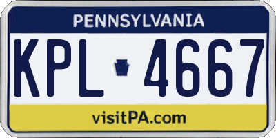 PA license plate KPL4667