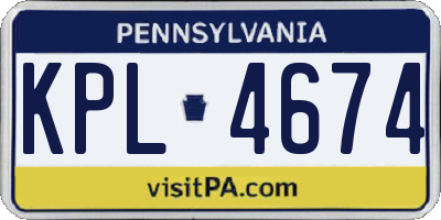 PA license plate KPL4674