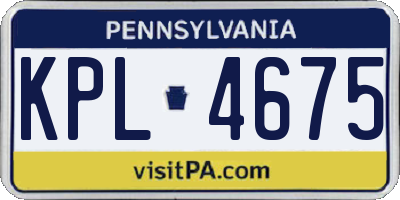 PA license plate KPL4675