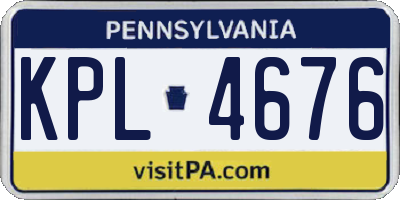 PA license plate KPL4676