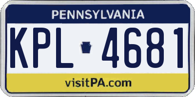 PA license plate KPL4681