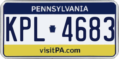 PA license plate KPL4683