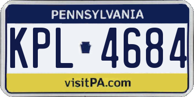PA license plate KPL4684