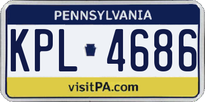 PA license plate KPL4686