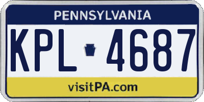 PA license plate KPL4687
