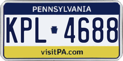 PA license plate KPL4688