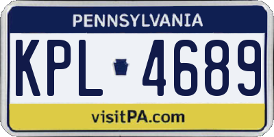 PA license plate KPL4689