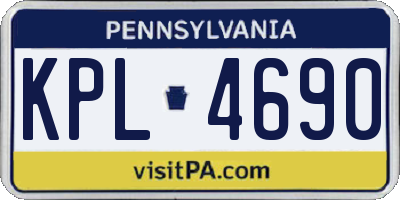 PA license plate KPL4690