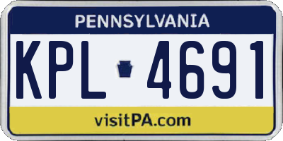 PA license plate KPL4691