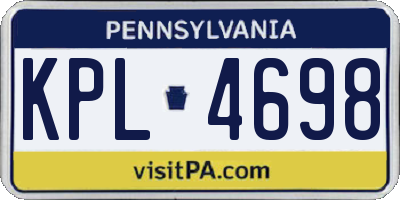 PA license plate KPL4698