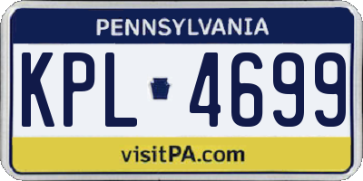 PA license plate KPL4699