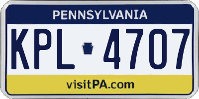 PA license plate KPL4707