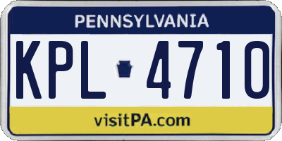 PA license plate KPL4710