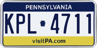 PA license plate KPL4711
