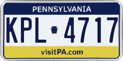 PA license plate KPL4717