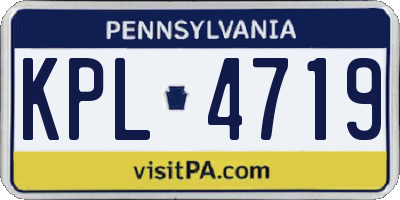 PA license plate KPL4719