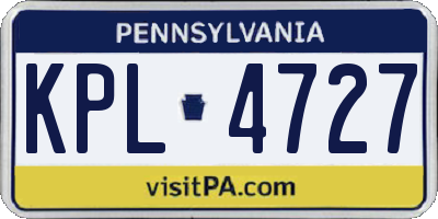 PA license plate KPL4727