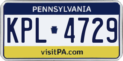 PA license plate KPL4729