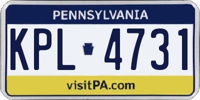 PA license plate KPL4731