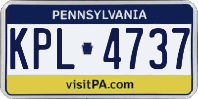 PA license plate KPL4737