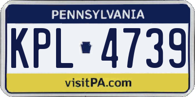PA license plate KPL4739