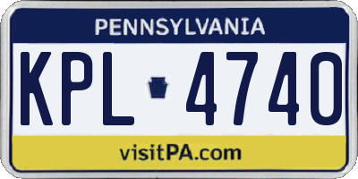 PA license plate KPL4740