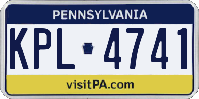 PA license plate KPL4741