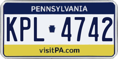 PA license plate KPL4742