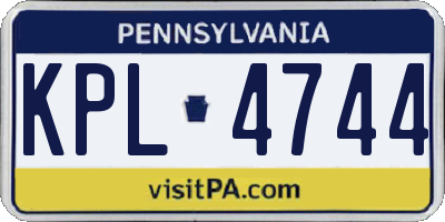 PA license plate KPL4744