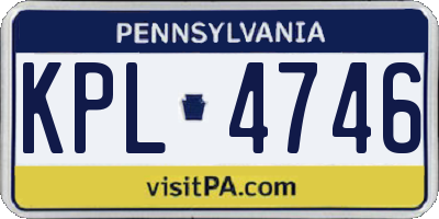 PA license plate KPL4746