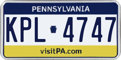 PA license plate KPL4747