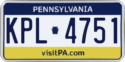 PA license plate KPL4751
