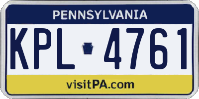 PA license plate KPL4761