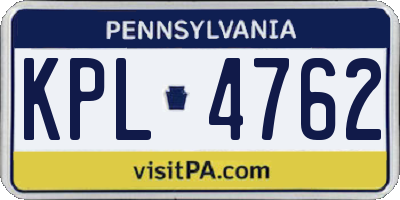 PA license plate KPL4762