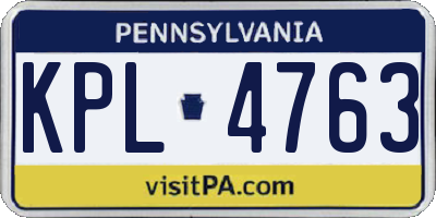 PA license plate KPL4763