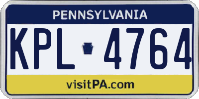 PA license plate KPL4764